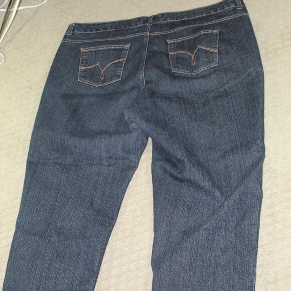 Just My Size Women's 24W Jeans 44x29 Stretch Classic Straight Medium Blue Denim - Picture 2 of 4